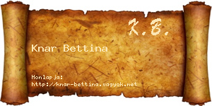 Knar Bettina névjegykártya